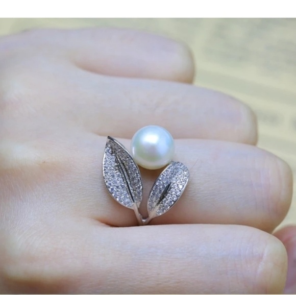 NEW Natural Pearl Silver Rings Stamped S925 - Picture 5 of 5